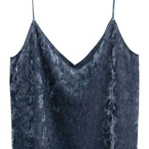 EUC Blue Crushed Velvet Tank